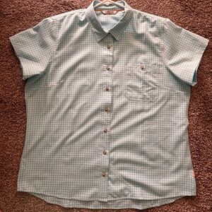 Orvis Women’s Tech Chambray Short-Sleeved Work Shirt, XL, Blue / White Check